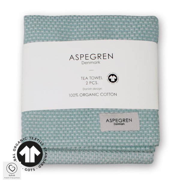 Aspegren Waffle viskestykker, farve Dusty Blue - St af 2 stk.