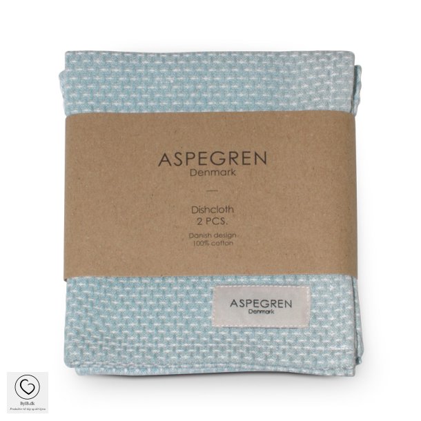 Aspegren Waffle karklude, farve Dusk Blue - St af 2 stk.