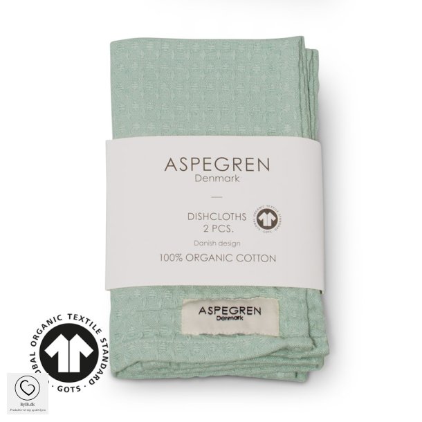 Aspegren Organic karklude, farve North Green Iron -st af 2 stk