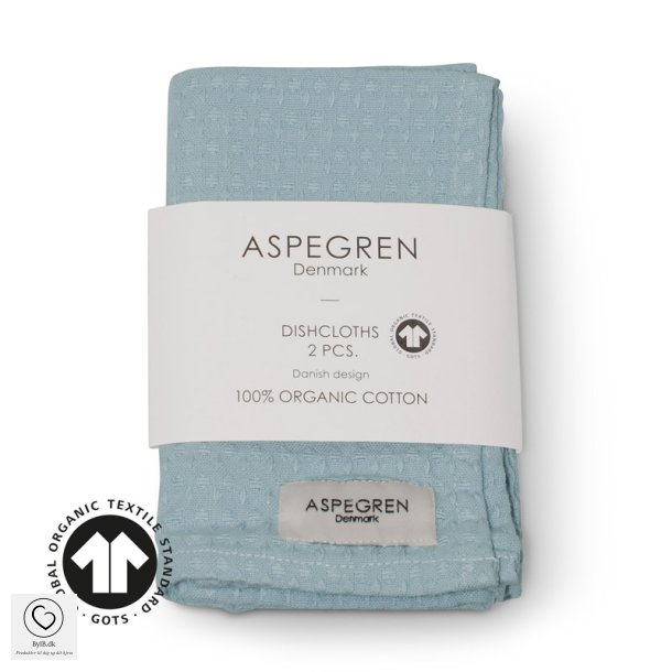 Aspegren Organic karklude, farve North Blue Fog - st af 2 stk