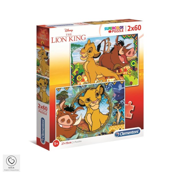 Clementoni Puzzle - 2x60 brikker LION KING