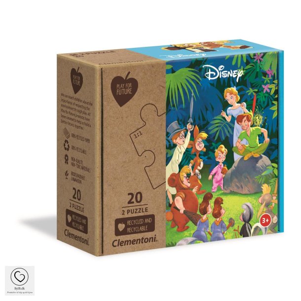 Clementoni Puzzle - 2x20 brikker JUNGLE BOGEN &amp; PETER PAN