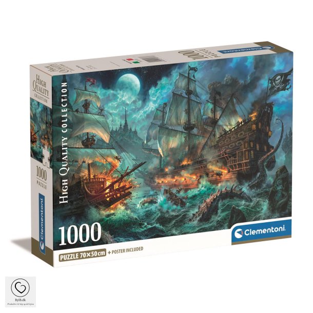 Clementoni Puzzle - 1000 brikker PIRATES BATTLE