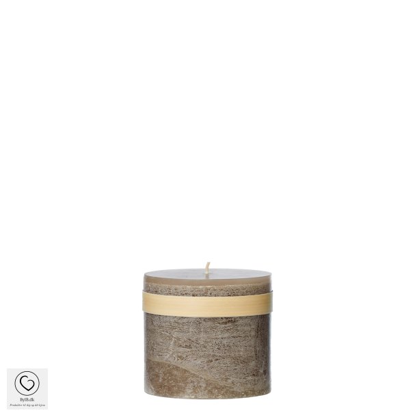 Vance Kitira Timber bloklys i Taupe, Ml: D8 x 7,5 cm. 