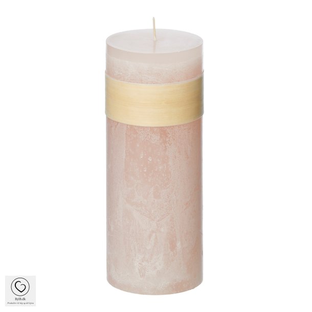 Vance Kitira Timber bloklys i Soft Pink, Ml: D8 x 23 cm. 
