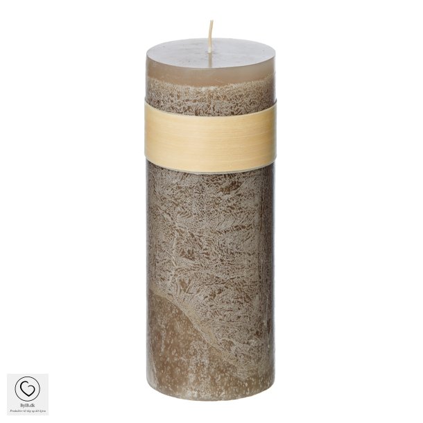 Vance Kitira Timber bloklys i Taupe, Ml: D8 x 23 cm. 